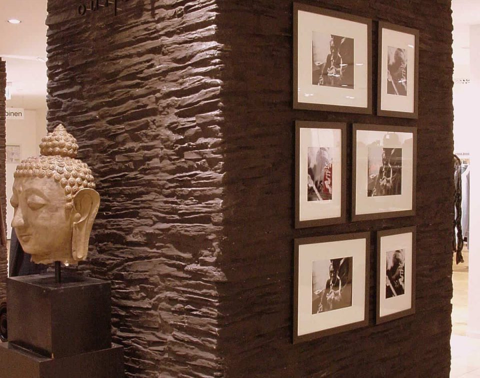 Steinwand Shetland Ecke schwarz